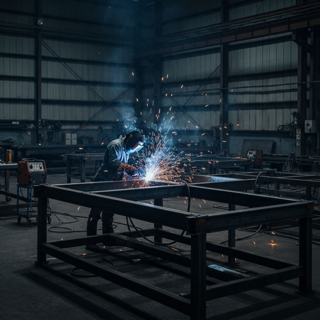 Industrial welding and fabrication workshop